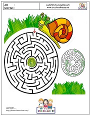 okul öncesi labirent bulmacai çalışma sayfaları